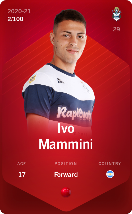 Sorare - Sorare Official - Ivo Mammini 2020-21 • Rare 2/100 - NFT # 22379273934392018028486800123375280755516055649380027721228452610370022087867