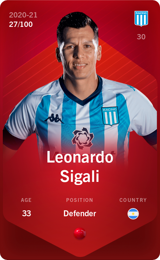 Sorare - Sorare Official - Leonardo Sigali 2020-21 • Rare 27/100 - NFT # 76568474242283632873722223001221507629865418576270815358914835838930482839533