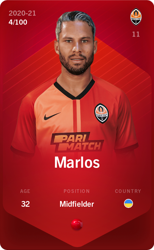 Sorare - Sorare Official - Marlos 2020-21 • Rare 4/100 - NFT # 8458594984246399211440865517663269726310987921334439535281165909257141746671