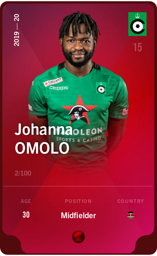 Sorare - Sorare Official - Johanna Omolo 2019-20 • Rare 2/100 - NFT # 58364110179520497527963826868969252865047552712521001286796544517941226530320