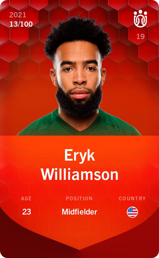 Sorare - Sorare Official - Eryk Williamson 2021-22 • Rare 13/100 - NFT # 18658809806201912625743601074859037015368620787708096406103367086063088510051