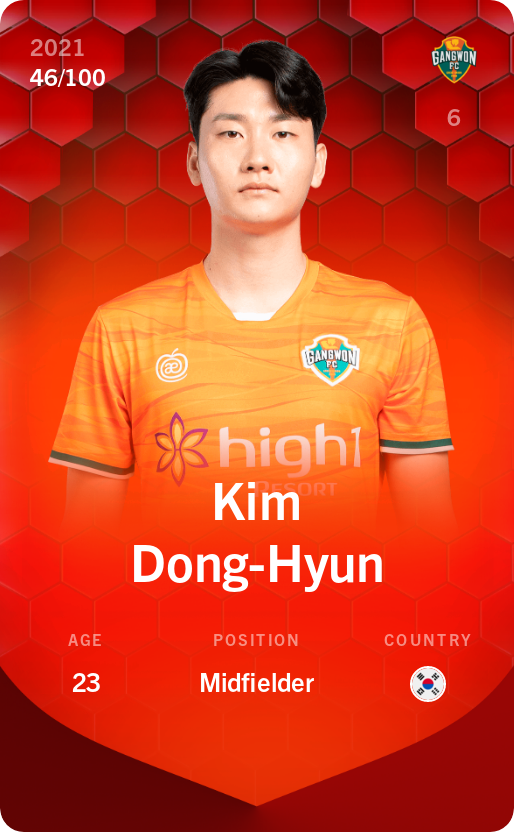 Sorare - Sorare Official - Kim Dong-Hyun 2021-22 • Rare 46/100 - NFT # 60387516279349576878721994220982897890219012353095435320499918516600151115403