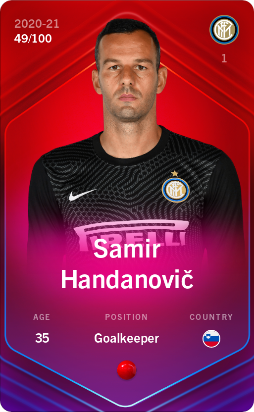 Sorare - Sorare Official - Samir Handanovič 2020-21 • Rare 49/100 - NFT # 39907296242193760717812109646960236563944576185121720452296020834167448919652