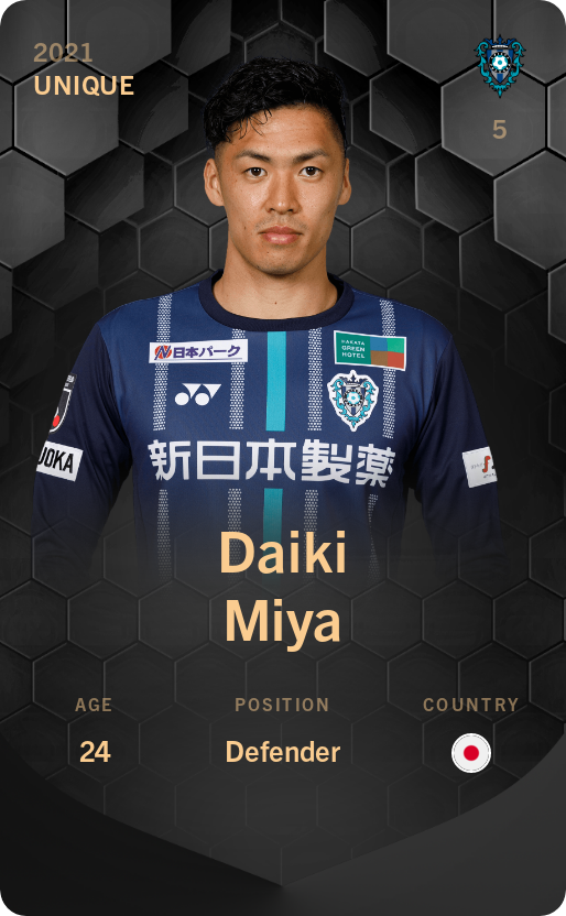 Sorare - Sorare Official - Daiki Miya 2021-22 • Unique - NFT # 93150578026508848954281164048174438027572401339898582101565098021185157351562