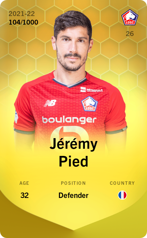Sorare - Sorare Official - Jérémy Pied 2021-22 • Limited 104/1000 - NFT # 82723584385438839154635210004533011037478289704161164528249887168400670659145