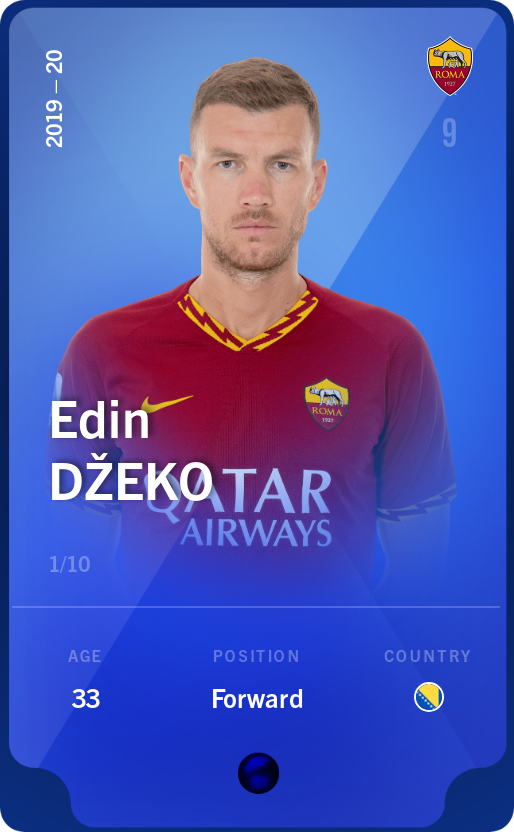 Sorare - Sorare Official - Edin Džeko 2019-20 • Super Rare 1/10 - NFT # 67661212798492558299328632394652695284193276363014145947596334745829026293993