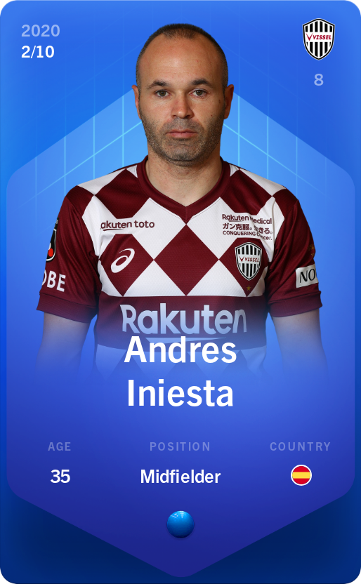 Sorare - Sorare Official - Andres Iniesta 2020-21 • Super Rare 2/10 - NFT # 85594025497144533689200072226973033549403615294208093855422142846563968943526