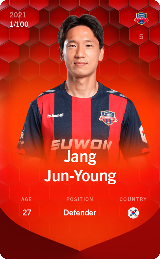 Sorare - Sorare Official - Jang Jun-Young 2021-22 • Rare 1/100 - NFT # 33013516142031059559435231251879126593869474498742017684557291672441750066996