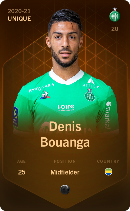 Sorare - Sorare Official - Denis Bouanga 2020-21 • Unique - NFT # 37120668537072463731265700023303648330494273427980492019573050012548083386363