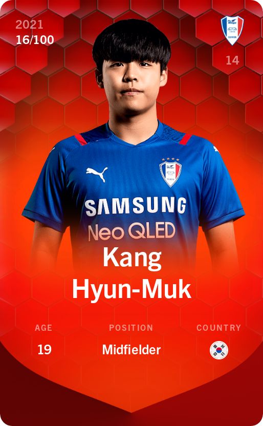 Sorare - Sorare Official - Kang Hyun-Muk 2021-22 • Rare 16/100 - NFT # 114057632658648827918666051563105284837380431034105564058855281488279476357533