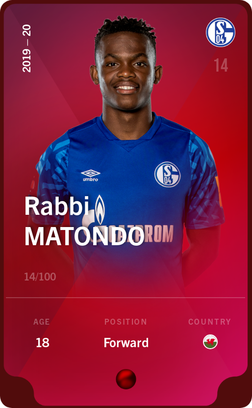 Sorare - Sorare Official - Rabbi Matondo 2019-20 • Rare 14/100 - NFT # 53824343510659597316331246865660754589591442106808595014793185636027426845464