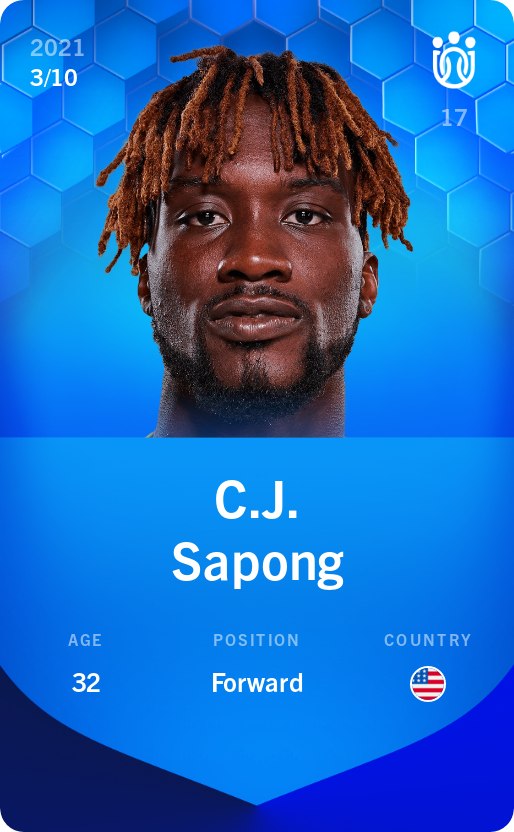 Sorare - Sorare Official - C.J. Sapong 2021-22 • Super Rare 3/10 - NFT # 387829619717136293974968181329872666383101395544005313960140902525256153382