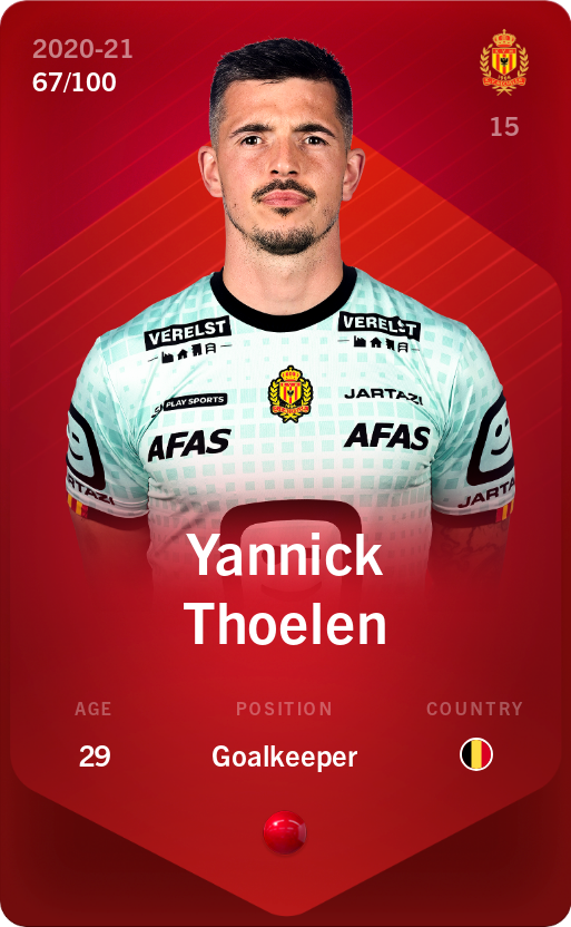 Sorare - Sorare Official - Yannick Thoelen 2020-21 • Rare 67/100 - NFT # 61641099149219929071075661310179341698426344256266107046996681055631119347400