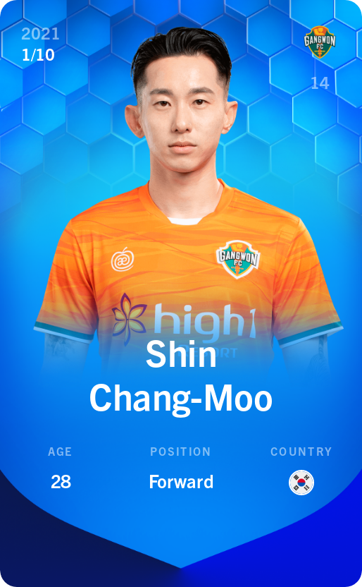 Sorare - Sorare Official - Shin Chang-Moo 2021-22 • Super Rare 1/10 - NFT # 1102731449292969482112737273682848993470994620589420044517044680433069206507