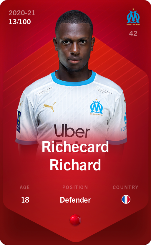 Sorare - Sorare Official - Richecard Richard 2020-21 • Rare 13/100 - NFT # 39964657240469404564953672392529206147769732755349870678090869335328194939936