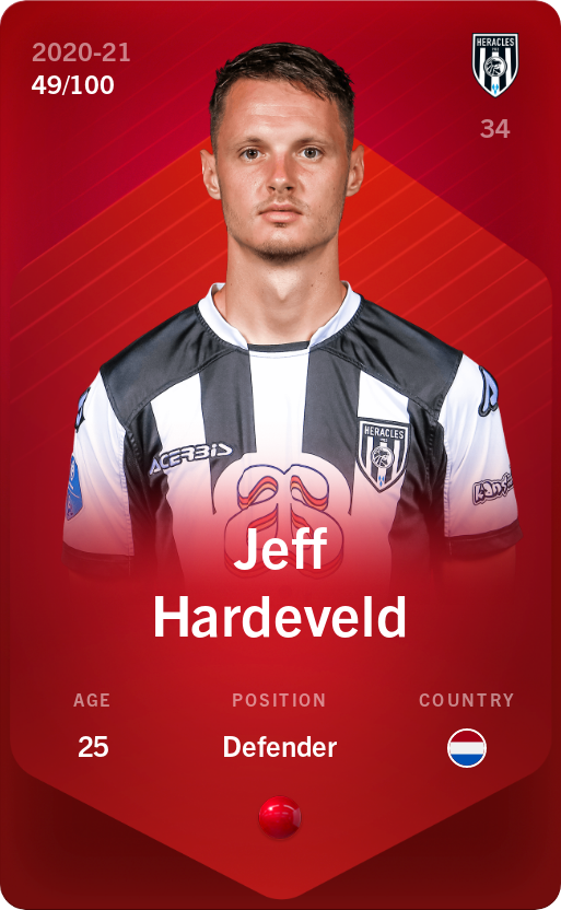 Sorare - Sorare Official - Jeff Hardeveld 2020-21 • Rare 49/100 - NFT # 48670190296839425976396093826133206130403641514778949199467952957345213857010