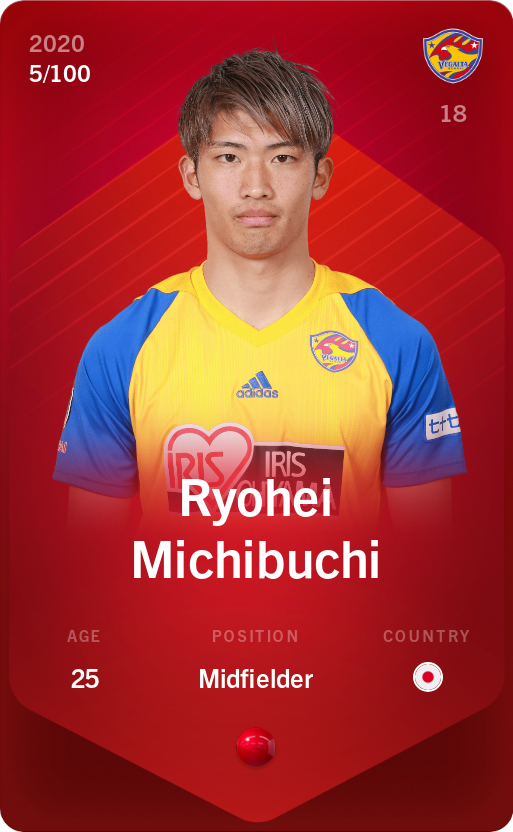 Sorare - Sorare Official - Ryohei Michibuchi 2020-21 • Rare 5/100 - NFT # 79704023347952603091602279514156283884264182615818934325319836352021355179233