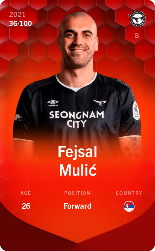 Sorare - Sorare Official - Fejsal Mulić 2021-22 • Rare 36/100 - NFT # 54093320315589650618933598876234443827601435866834298135367167716444835628702