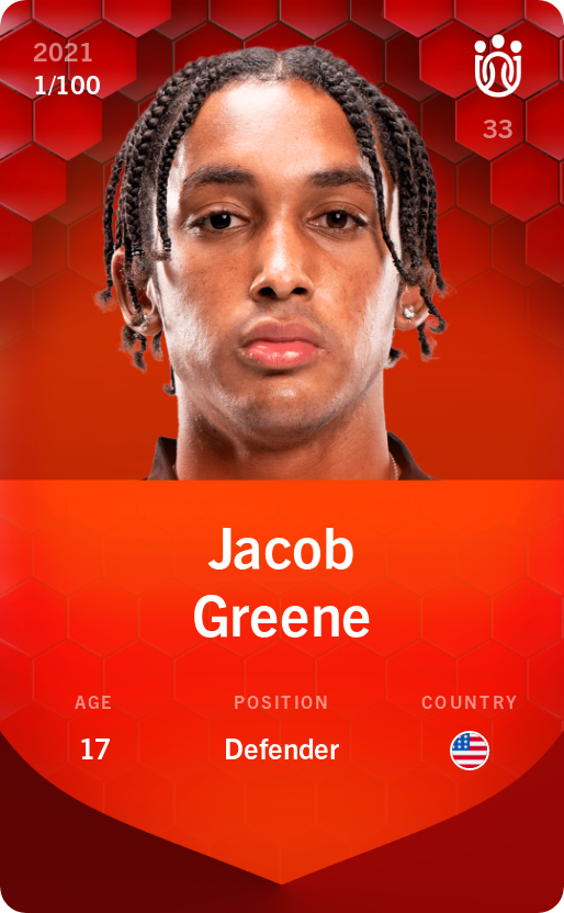 Sorare - Sorare Official - Jacob Greene 2021-22 • Rare 1/100 - NFT # 34023416723339212053790383649311707642945847084537612879410828561960572705024