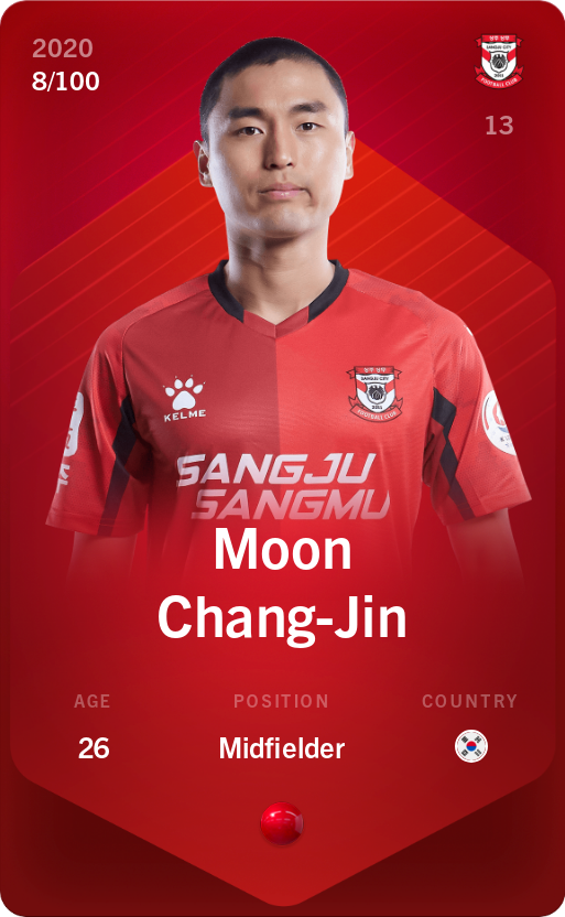 Sorare - Sorare Official - Moon Chang-Jin 2020-21 • Rare 8/100 - NFT # 67584016075578710194048615439072621245826948462491412396200885210579823199210