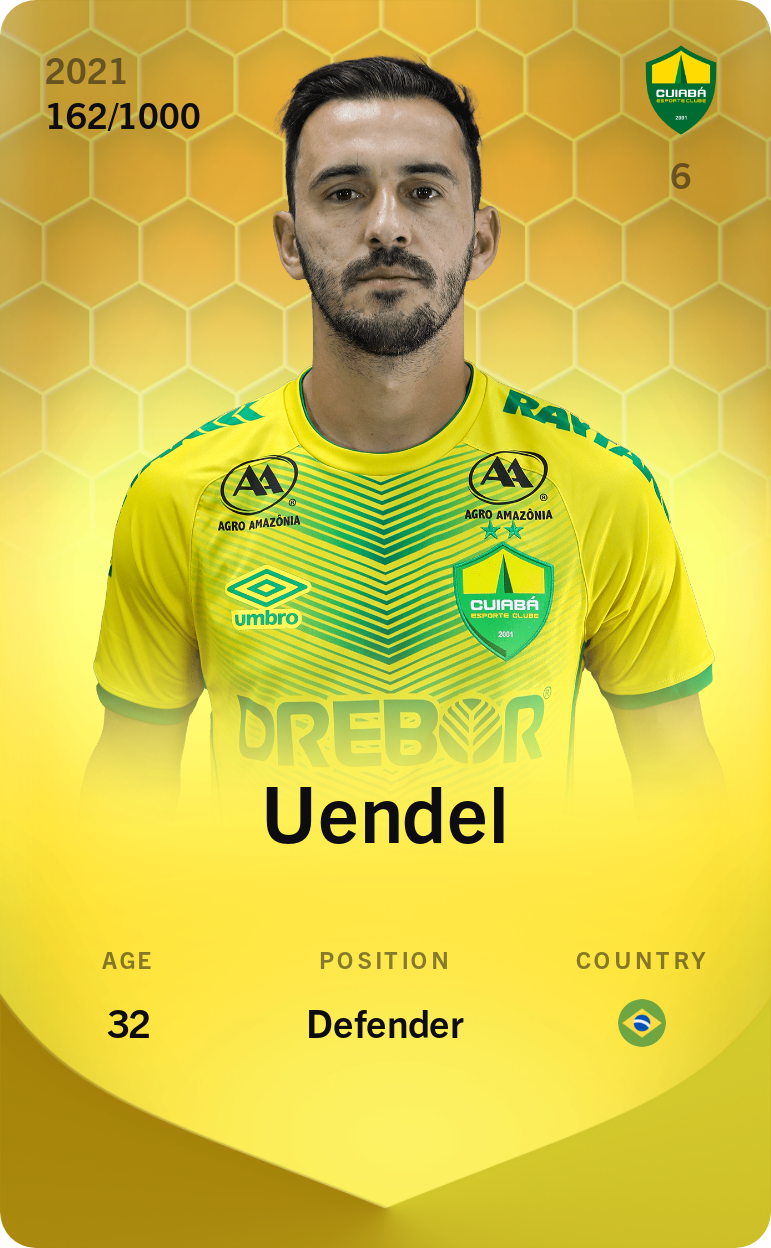 Sorare - Sorare Official - Uendel 2021-22 • Limited 162/1000 - NFT # 94996030996614512388639006294726330744259827316846383302069432123551414997785