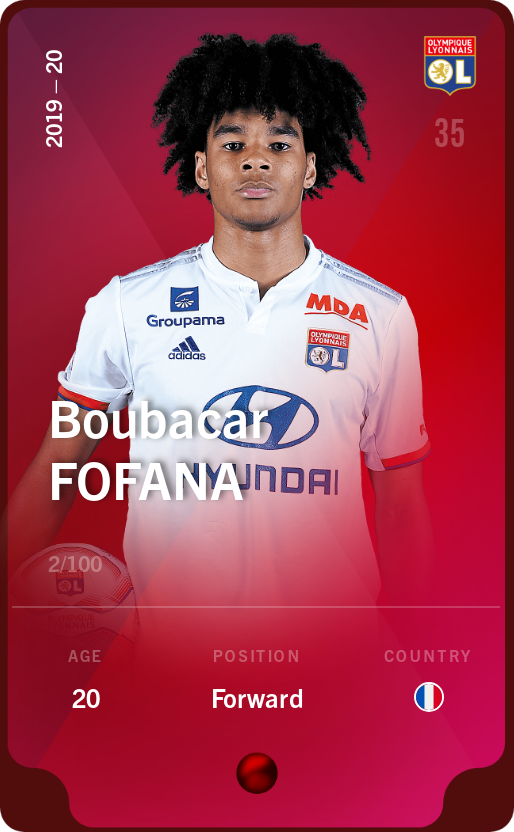 Sorare - Sorare Official - Boubacar Fofana 2019-20 • Rare 2/100 - NFT # 16796443133724734665392882791326713000738499845381795891430379492044001531006