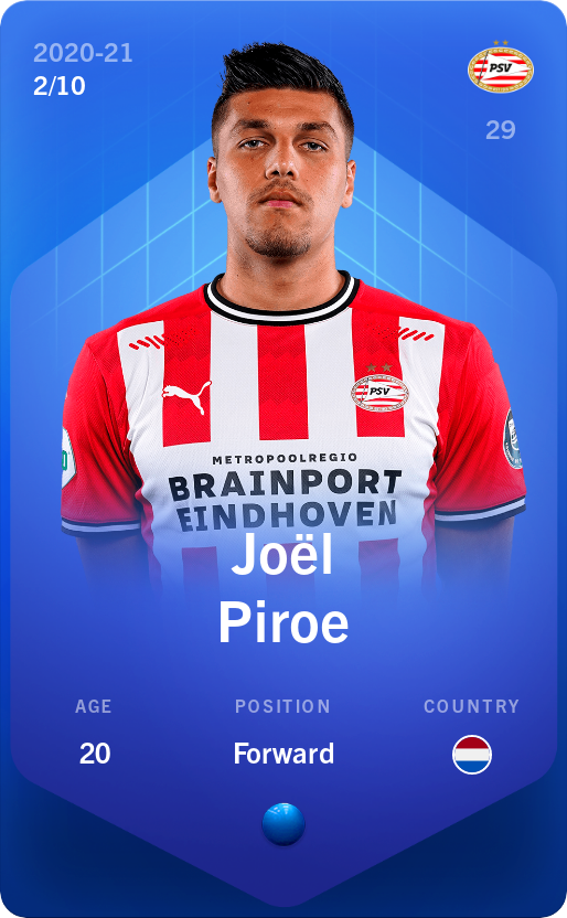 Sorare - Sorare Official - Joël Piroe 2020-21 • Super Rare 2/10 - NFT # 109016012677099891847512391092087461530105712243374454270684202684559671595994