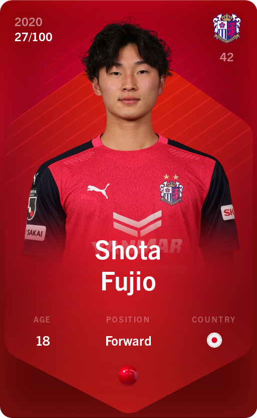 Sorare - Sorare Official - Shota Fujio 2020-21 • Rare 27/100 - NFT # 89862650419679427425915165763637317279624018088946843540742103952072072757576