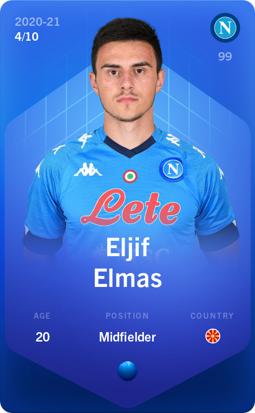 Sorare - Sorare Official - Eljif Elmas 2020-21 • Super Rare 4/10 - NFT # 65070746940088292286639744126857814021291593112606531651268577795618138092707