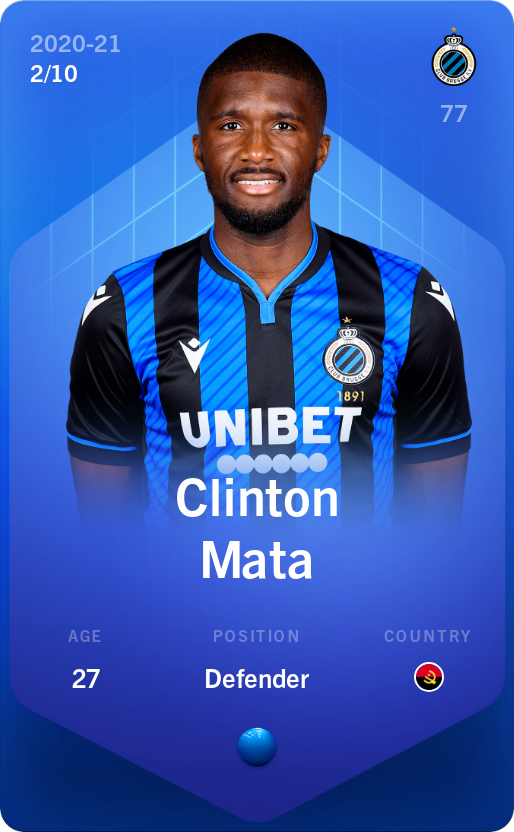 Sorare - Sorare Official - Clinton Mata 2020-21 • Super Rare 2/10 - NFT # 61414686921595928691695144497819685393757801046584451008736493347600077815669