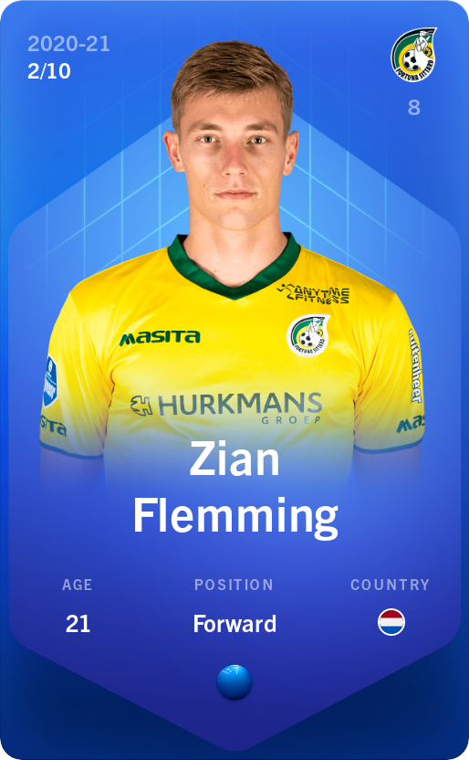 Sorare - Sorare Official - Zian Flemming 2020-21 • Super Rare 2/10 - NFT # 112349987093902475891327834300470358826486406863425585299527320095268512376310