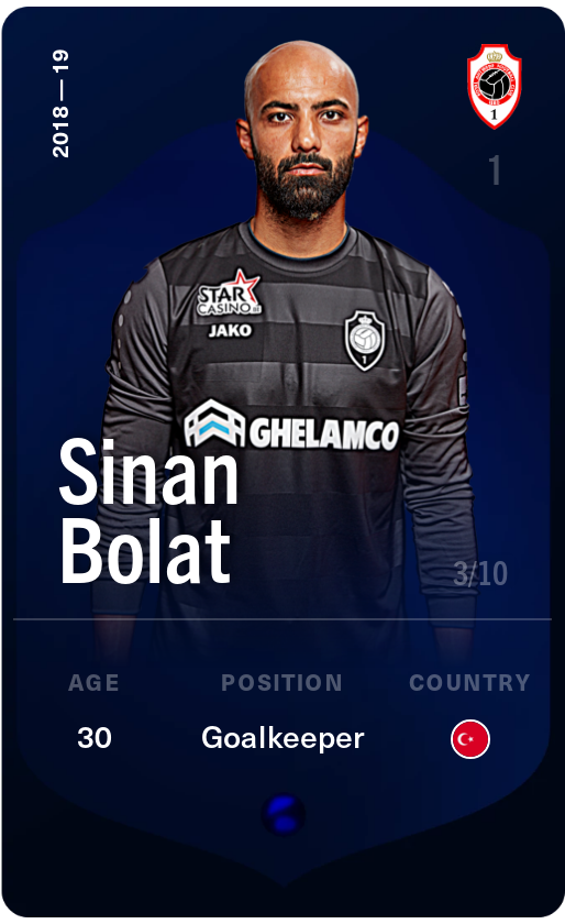 Sorare - Sorare Official - Sinan Bolat 2018-19 • Super Rare 3/10 - NFT # 46656087086652798190907647744819442085647992789688250972191732112378827964882