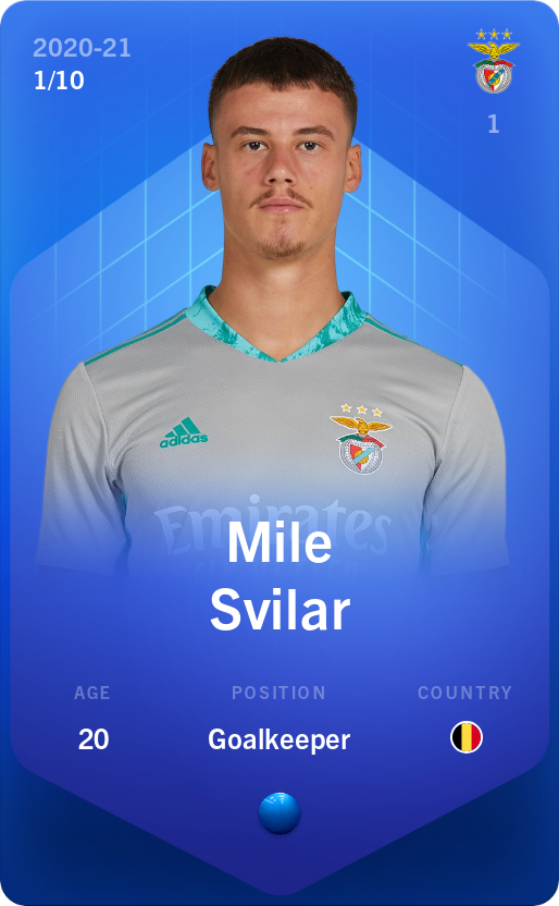 Sorare - Sorare Official - Mile Svilar 2020-21 • Super Rare 1/10 - NFT # 73459818601499924103527468038013530698156992134013188714000315576495618920523