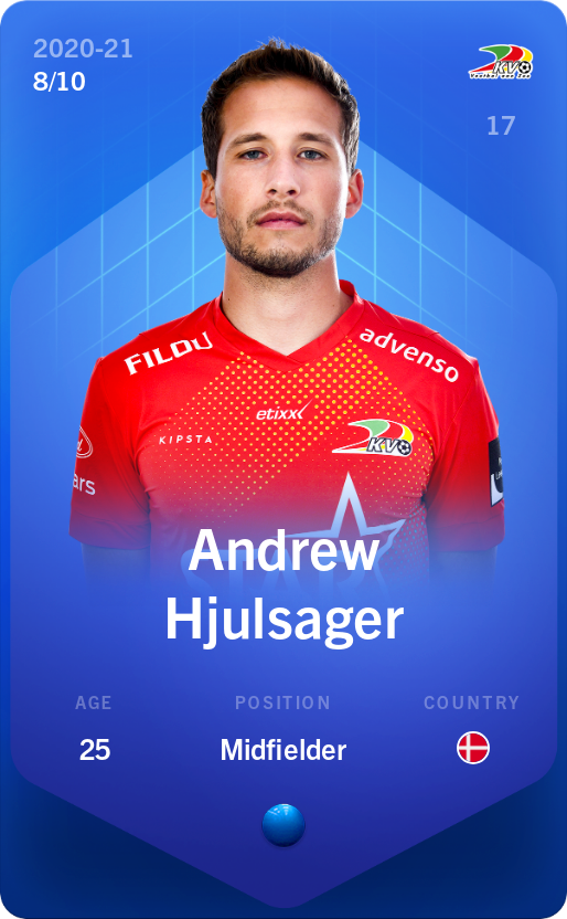 Sorare - Sorare Official - Andrew Hjulsager 2020-21 • Super Rare 8/10 - NFT # 112400770817589783902462291476307512556722280958399178639336972274658770484582