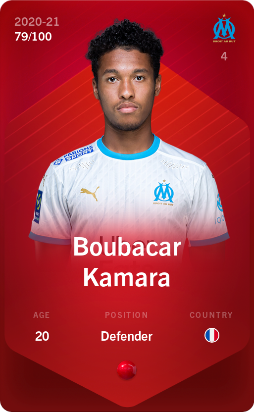 Sorare - Sorare Official - Boubacar Kamara 2020-21 • Rare 79/100 - NFT # 14521506957505041287199992948335884913837258128050771951946851227786098469071