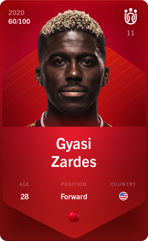 Sorare - Sorare Official - Gyasi Zardes 2020-21 • Rare 60/100 - NFT # 77627556728860962503089162262244637516414776503606816892983596789128056544355