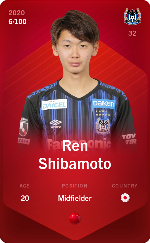 Sorare - Sorare Official - Ren Shibamoto 2020-21 • Rare 6/100 - NFT # 18594067945971514242598367042512342820275980770107585465097283085999916176639