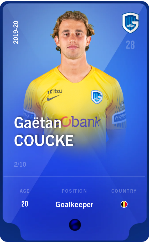 Sorare - Sorare Official - Gaëtan Coucke 2019-20 • Super Rare 2/10 - NFT # 90793586623303734756268811204140821281018654513711780391835649829163478661365