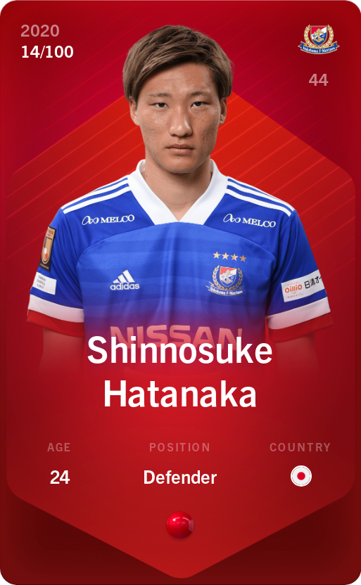 Sorare - Sorare Official - Shinnosuke Hatanaka 2020-21 • Rare 14/100 - NFT # 68123323578321863297071418097047091434825653724735125628104808472293779596609