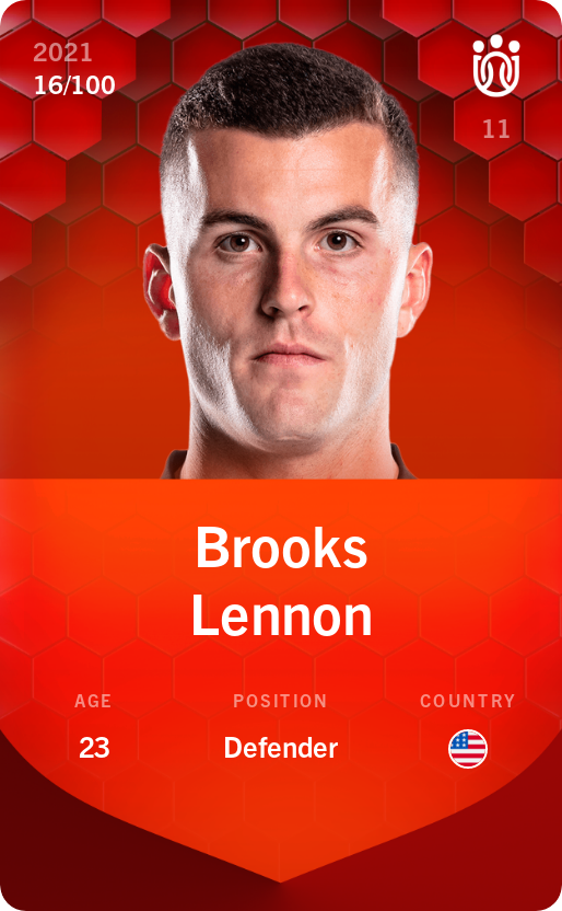 Sorare - Sorare Official - Brooks Lennon 2021-22 • Rare 16/100 - NFT # 83710943609146717455878136599653252100528245392078475586694503791730593302123