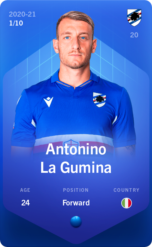 Sorare - Sorare Official - Antonino La Gumina 2020-21 • Super Rare 1/10 - NFT # 7946909128651025263431236494287201447747753201642349645373825327689176358404