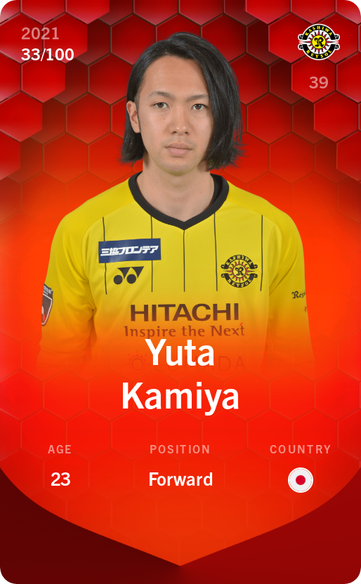 Sorare - Sorare Official - Yuta Kamiya 2021-22 • Rare 33/100 - NFT # 49809716267411281714959452858579313806360901262695663873905040121268080266844