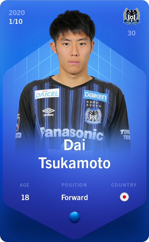 Sorare - Sorare Official - Dai Tsukamoto 2020-21 • Super Rare 1/10 - NFT # 22631490606820884057226848183337070735833595019485292923055426867166217599263