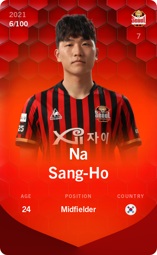 Sorare - Sorare Official - Na Sang-Ho 2021-22 • Rare 6/100 - NFT # 62609087540558242758354519791648775031455903691725088379125873469462682948437