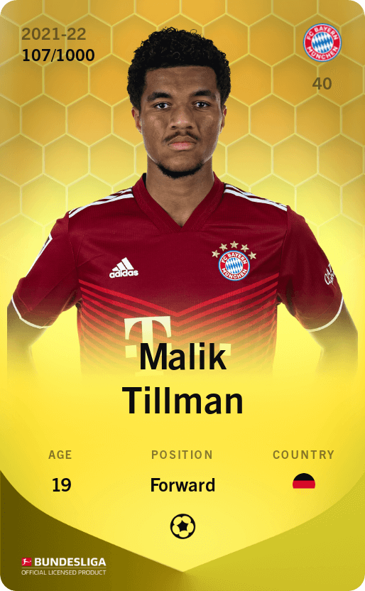 Malik Tillman 2021-22 • Limited 107/1000
