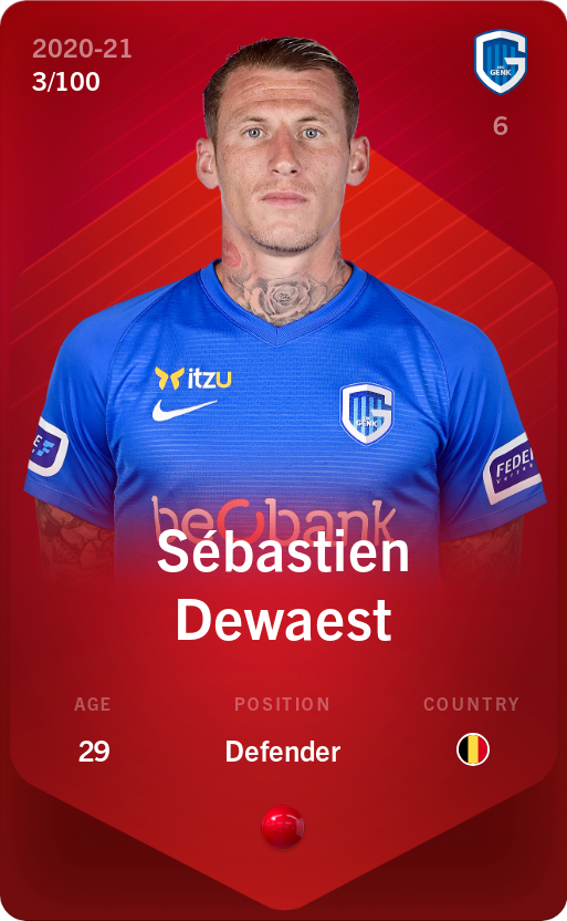 Sorare - Sorare Official - Sébastien Dewaest 2020-21 • Rare 3/100 - NFT # 8851812609499015546950214696080630807431136106143833776823607989996712154924