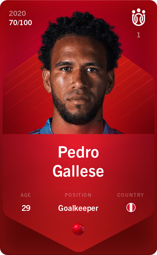 Sorare - Sorare Official - Pedro Gallese 2020-21 • Rare 70/100 - NFT # 72649311045927645687506955846584780897839898947559850152633323524968308014031