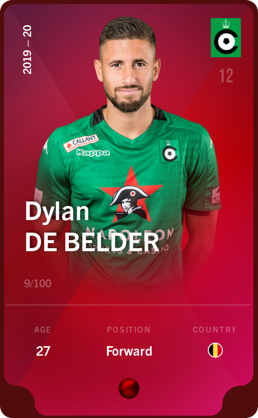 Sorare - Sorare Official - Dylan De Belder 2019-20 • Rare 9/100 - NFT # 72008515143071235120227850286202913523696355567224437087692530991116310158359