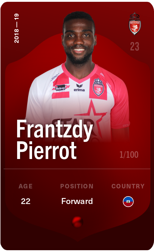 Sorare - Sorare Official - Frantzdy Pierrot 2018-19 • Rare 1/100 - NFT # 52876657809528140139690037457879919450063069655578645255625697719765977134873