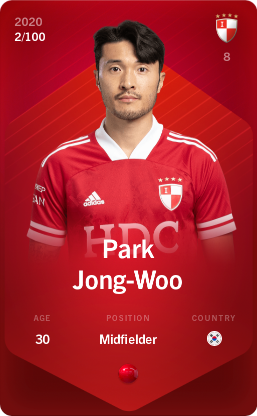 Sorare - Sorare Official - Park Jong-Woo 2020-21 • Rare 2/100 - NFT # 93531095674776827968210754352488808924352016980671720818558789929509039372389